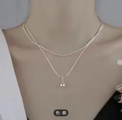 【新品未使用】レディース　2連　ネックレス シルバー