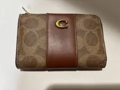 【美品】COACH エッセンシャルLジップ キーケース シグネチャーキャンバス