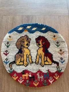 ペルシャギャッベ (ギャベ) チェアマット 40cm丸 ギャッベ ラグ　カシクリ