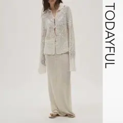 新品TODAYFUL Miniboucle Knit Skirt ECRU 38のサムネイル