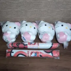 ハローキティ スーパーレージぬいぐるみ平成ピンク＆特大カットマット　まとめ売り