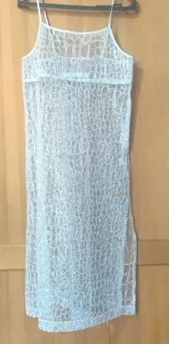 JEANASISグレーレースキャミワンピース　パーティドレス　結婚式ドレス