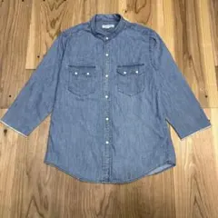 ユナイテッドアローズBEAUTY&YOUTH バンドカラーシャツ 七部袖シャツS