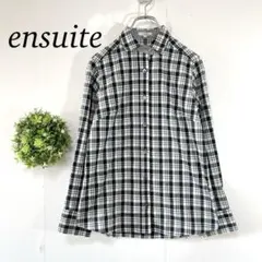 エンスウィート【２】チェック柄シャツ　綿混　シンプル　メンズライクのサムネイル