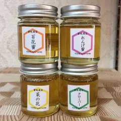 【非加熱・生はちみつ】4種お試しセット・50g×4（4本）