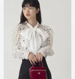 【LILY BROWN×MARY QUANT】デイジードットブラウス　ホワイト