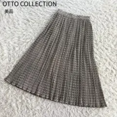 Otto Collection 小花柄プリーツスカート ミモレ丈 M 美品　通勤