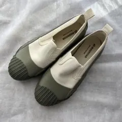 MOONSTAR オリーブ/ホワイト スリッポン