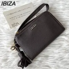 【新品未使用】イビサ　フリンジ付き　レザー　コンパクトウォレット　パスケース