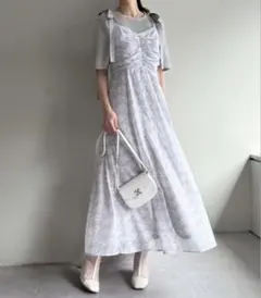 NICE CLAUP マルチウェイ/あざとモテセットワンピース グレー