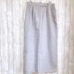 上質ウーステッドウール100% ロングスカート グレー USA製 L〜XL相当