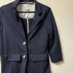 ネイビー ボタン付き七分袖ジャケット Mサイズ　　即買い大歓迎即買い大歓迎