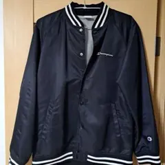 Champion ブラック ナイロンジャケット X-LARGE