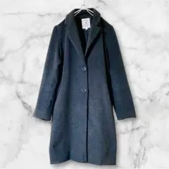 【ニコアンド】美品 L ロング チェスターコート ダークグレー シンプル 通勤