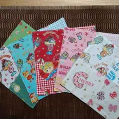 ランチョンマット5枚　パッチワーク　ハンドメイド　パフェ　さくらんぼ　りぼん