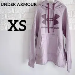 美品✨【UNDER ARMOUR 】XS フード付きパーカー　パープル裏地ボア