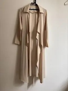 【美品】ロイヤルパーティー　ベージュ ロングコート ウエストリボン付き