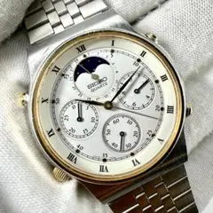 美品】セイコー ムーンフェイズ クォーツ【7F38-6190】【稼働品