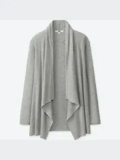 リブ編みグレー長袖カーディガン　UNIQLO ユニクロ　L