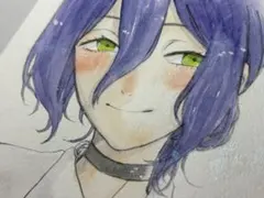 K*様 チェンソーマンレゼファンアートイラスト色紙原画手描アナログ