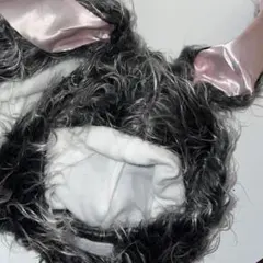 うさぎの被り物 ウサギ 耳 うさ耳 ハロウィン 黒 グレー ピンク バニー