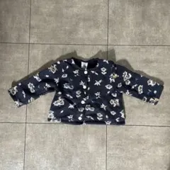 プチバトー　ネイビー 花柄 カーディガン ベビー服