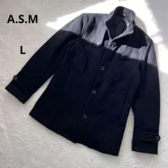 A.S.M コートジャケット ブラック　フォーマル　L相当　 ハイカラーアウターのサムネイル