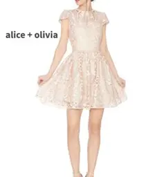 alice + olivia グラシア キャップスリーブ レース カクテルドレス
