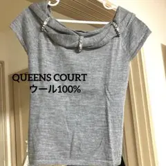 QUEENS COURTウール100%半袖ニット