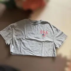 SHEIN へそ出しTシャツ S グレー