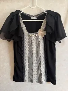 アクシーズファム　レース　黒　トップス　Mのサムネイル