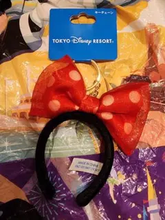 ディズニー ミニーマウス カチューシャ　キーチェーン　赤　レッド