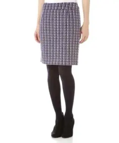 【美品】NATURAL BEAUTY BASIC ツイードスカート ネイビー M