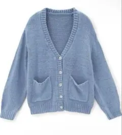 GRL ロービヤングヤーンオーバーサイズカーディガン ブルー