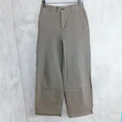 【無印良品】カーキのシンプルカーゴパンツ　ワイド　ウエスト62ゴム　S