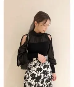 SNIDEL☆ショルダーオープンシアニットプールオーバー