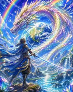 ドラゴン戦士のデジタルアートa4オリジナルポスター紙沢光レア - メルカリ