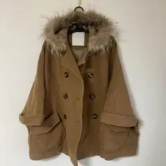 訳あり ウールコート ベージュ ファー付き アリシア