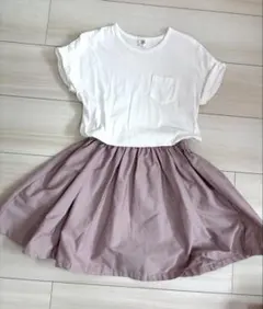 120㎝半袖ドッキングワンピース