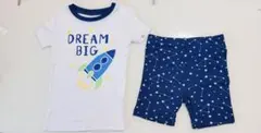 Kids半袖パジャマセット　ロケット・星空柄　100%綿のサムネイル