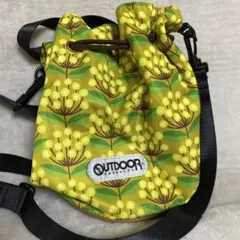 【希少】ホコモモラ✕ OUTDOOR 限定 コラボ 巾着ショルダー ミモザ柄 花のサムネイル