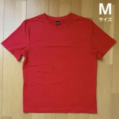 無地Tシャツ 半袖 クルーネック レッド 赤 カジュアル シンプル M