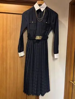 未着用新品　銀座　GERULAN 長袖　昭和レトロ　ワンピース　スカーフ付き