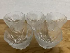 透明ガラス 花形ボウル 5個セット
