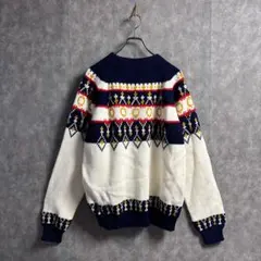 ゼ*ン様 ヴィンテージ90s JC Penney 総柄 アクリルニット Lサイズ