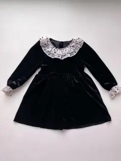 ワンピース　ブラック　ドット　キッズ　海外子供服　クリスマス　100