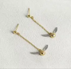 ハリーポッター　hurrypotter ゴールデン　スニッチ　ピアス　イヤリング