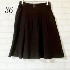 ポールカ ブラック フレア ミニスカート 36 サイドポケット付きのサムネイル