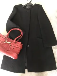 美品　INDIVI ノーカラーコート