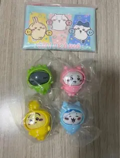 ちいかわ　ポーチ&おきがえパジャママスコット　全4種コンプリートセット